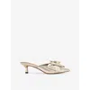 Kg Kurt Geiger Womens Gold Sophia Metallic Faux-leather Heeled Mules Eur 39 / 6 Uk