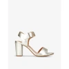 KG KURT GEIGER KG KURT GEIGER WOMEN'S GOLD SUTTON METALLIC FAUX-LEATHER SANDALS