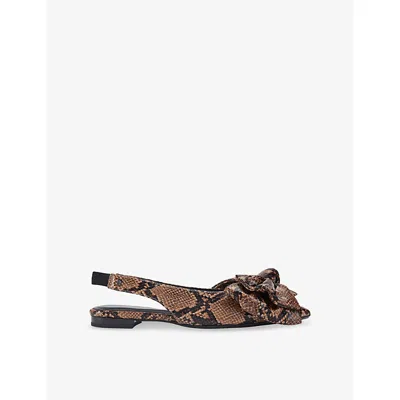 Kg Kurt Geiger Womens Sophia Faux-leather Flat Mules Grey Mixed Eur 39 / 6 Uk In Brown