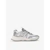 Kg Kurt Geiger Womens  Kelsie Brand-tab Faux-leather Low-top Trainers In Silver Com