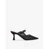 Kg Kurt Geiger Womens Black Alina Gem Mesh Heeled Mules In Black