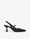 Kg Kurt Geiger Womens Black Alina Sling-back Suede Heeled Courts In Black