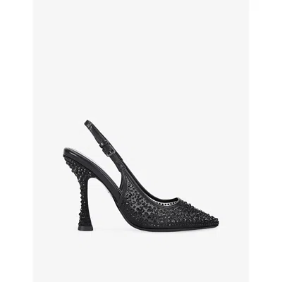 Kg Kurt Geiger Womens Black Aria Gem Woven Heeled Courts Eur 37 / 4 Uk