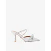 Kg Kurt Geiger Womens Silver Avery Embellished Metallic Heeled Mules In Silver
