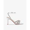 Kg Kurt Geiger Womens Silver Fancy Rhinestone-embellished Faux-leather Heeled Sandals In Silver