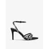 Kg Kurt Geiger Womens Black Fancy Rhinestone-embellished Woven Heeled Sandals In Black