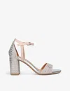 Kg Kurt Geiger Womens Silver Faryn Bling Diamante-embellished Faux-leather Heeled Sandals In Silver