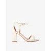 Kg Kurt Geiger Womens Bone Faryn Faux-leather Heeled Sandals Eur 36 / 3 Uk