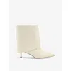 Kg Kurt Geiger Womens Bone Fierce Fold-over Heeled Faux-leather Ankle Boots In Bone