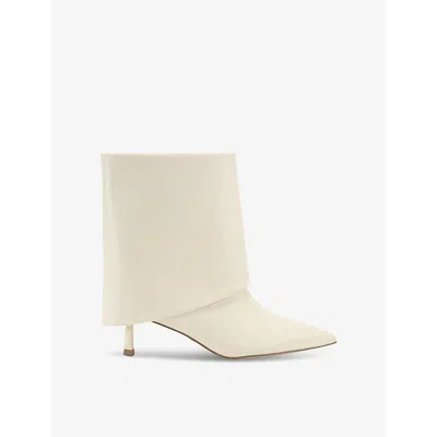 Kg Kurt Geiger Womens Bone Fierce Fold-over Heeled Faux-leather Ankle Boots