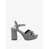 Kg Kurt Geiger Womens Pewter Fleur Platform Woven Sandals Eur 39 / 6 Uk In Gray