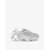 Kg Kurt Geiger Womens Kaiden Bubble-sole Woven Low-top Trainers Silv In Silver