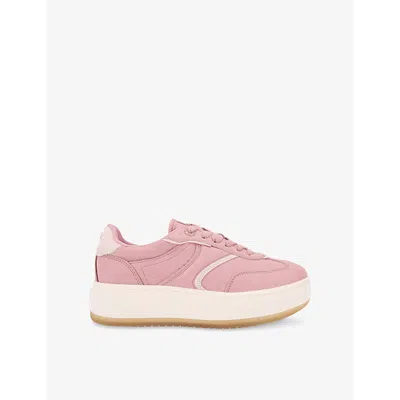 Kg Kurt Geiger Womens Pink Kick Platform Faux-suede Low-lop Trainers