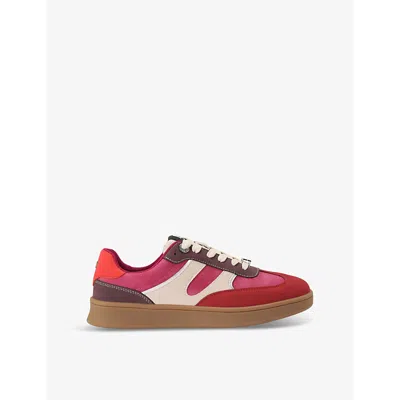 Kg Kurt Geiger Womens Pink Comb Kindred Contrast-panel Faux-leather Low-top Trainers