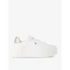 Kg Kurt Geiger Womens White Leader Faux-leather Platform Trainers In White