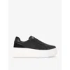 Kg Kurt Geiger Womens Black Leader Laceless Faux-leather Platform Trainers In Black