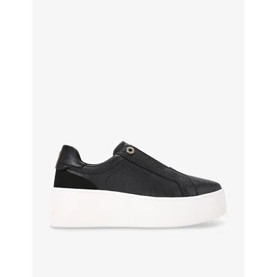Kg Kurt Geiger Womens Black Leader Laceless Faux-leather Platform Trainers