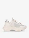 Kg Kurt Geiger Leighton Gem Chunky-soled Crystal-embellished Textile Trainers In Bone