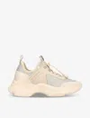 Kg Kurt Geiger Womens Bone Leighton Gem Crystal-embellished Textile Trainers In Bone