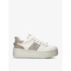 Kg Kurt Geiger Womens Pale Pink Leslie Gem Embellished Faux-leather Low-top Trainers In Pale Pink