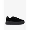 Kg Kurt Geiger Womens Black Light Velvet Platform Low-top Trainers In Black