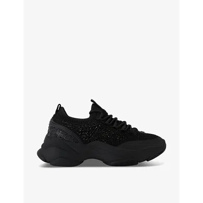 Kg Kurt Geiger Womens Lively Gem Embellished Mesh Low-top Trainers Blac In Black