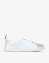 Kg Kurt Geiger Liza Logo-embossed Low-top Faux-leather Trainers In Silver
