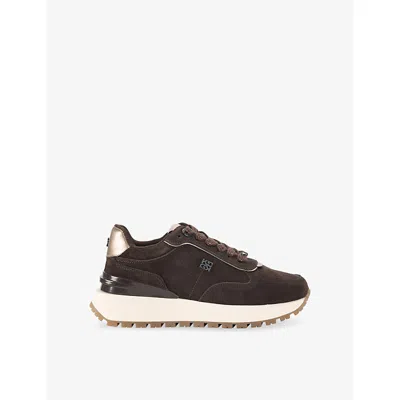Kg Kurt Geiger Womens Brown Louisa Faux-suede Trainers Eur 38/5 Uk