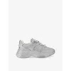 Kg Kurt Geiger Womens  Luster Crystal-embellished Woven Low-top Trainers In Silver