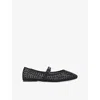 Kg Kurt Geiger Womens Black Nina Rhinestone-embellished Mesh Pumps Eur 37 / 4 Uk In Black
