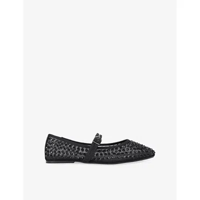 Kg Kurt Geiger Womens Black Nina Rhinestone-embellished Mesh Pumps Eur 37 / 4 Uk