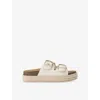Kg Kurt Geiger Womens Bone Raquel Rope-sole Faux-leather Sandals Eur 39 / 6 Uk