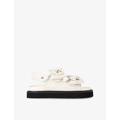Kg Kurt Geiger Womens Rochelle Bow-embellished Faux-leather Sandals B In Bone