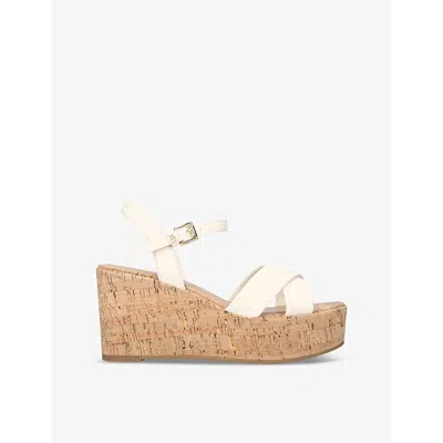 Kg Kurt Geiger Womens Bone Rosalyn Faux-leather Wedge Sandals