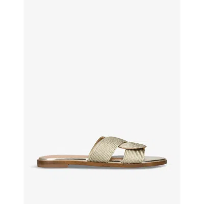 Kg Kurt Geiger Womens Gold Rose Twist-strap Faux-leather Sandals