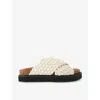 Kg Kurt Geiger Womens Bone Rosella Braided Faux-leather Platform Sandals In Bone
