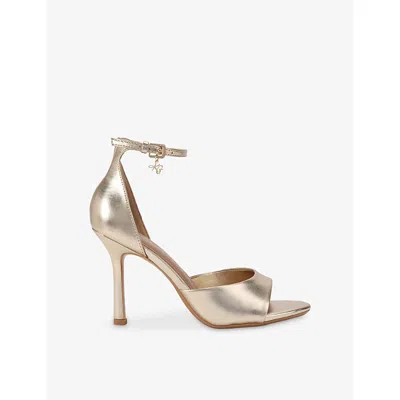 Kg Kurt Geiger Womens  Sabrina Faux-leather Heeled Sandals In Gold