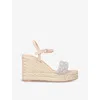 Kg Kurt Geiger Womens Blush Sadie Crystal-embellished Woven Wedges In Blush