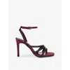 Kg Kurt Geiger Womens Wine Comb Savanna2 Satin Heeled Sandals Eur 38/5 Uk In Brown