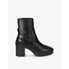 Kg Kurt Geiger Womens Serin 65 Sock Leather Ankle Boots Blac In Black
