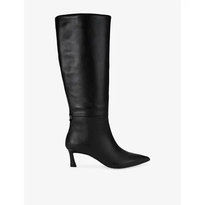 Kg Kurt Geiger Womens Black Stark Leather Knee-high Boots Eur 38/5 Uk
