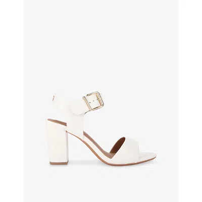 Kg Kurt Geiger Womens Bone Sutton Faux-leather Heeled Sandals Eur 38/5 Uk