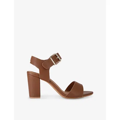 Kg Kurt Geiger Womens Tan Sutton Faux-leather Heeled Sandals Eur 41 / 8 Uk