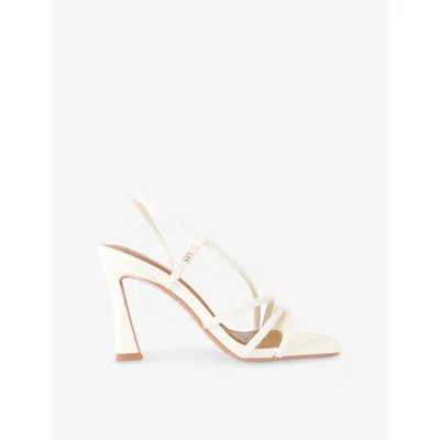 Kg Kurt Geiger Womens White/comb Sweetie Pearl-embellished Faux-leather Heeled Sandals Eur 40 / 7 Uk