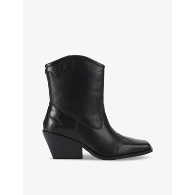 Kg Kurt Geiger Womens  Talent Heeled Leather Western Boots In Black