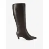 Kg Kurt Geiger Womens Brown Tansy Leather Heeled Knee-high Boots Eur 37 / 4 Uk In Brown