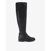 Kg Kurt Geiger Womens  Tisha Flat Faux-leather Knee-high Boots In Black