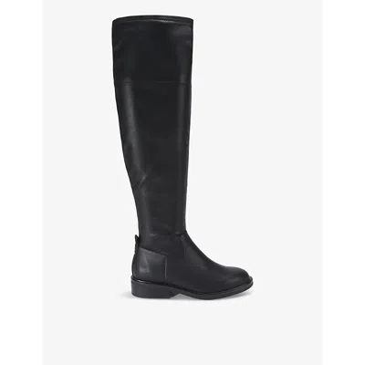 Kg Kurt Geiger Womens  Tisha Flat Faux-leather Knee-high Boots In Black