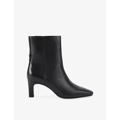 Kg Kurt Geiger Womens Black Tommy Leather Heeled Ankle Boots Eur 39 / 6 Uk