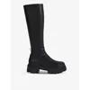 Kg Kurt Geiger Womens Black Trekker Sock2 Knee-high Faux-leather Boots In Black
